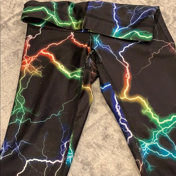 Workout pants lighting bolt multi color design - Picture 3 of 4